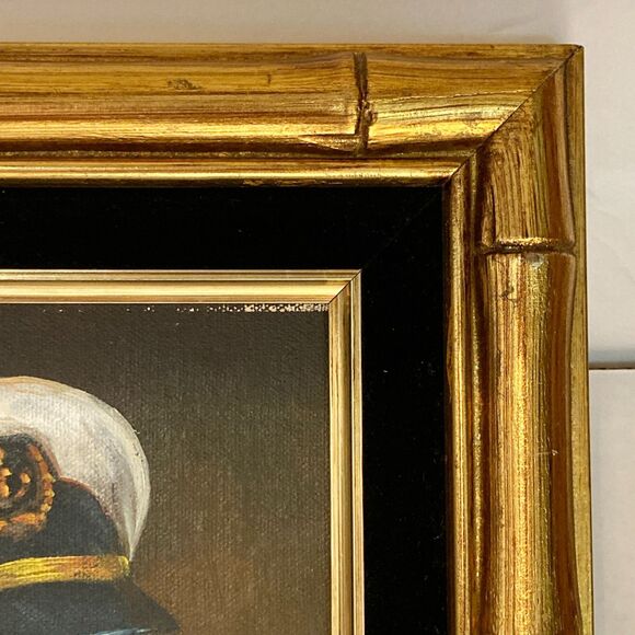 Vtg Lee Young Sea Captain Framed Oil Painting Canvas Beautiful Signed Nautical - Picture 5 of 16